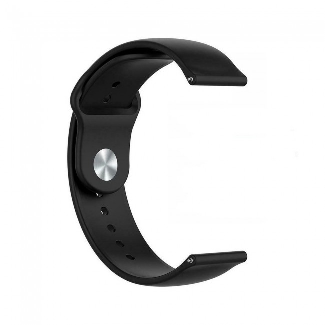 20mm Soft Silicone Band for Samsung Galaxy Watch 4 and 4 Classic 40-44mm 42-46mm Henlein Series by Margoun - Black