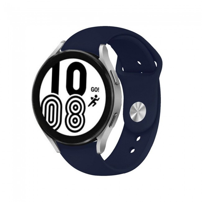 20mm Soft Silicone Band for Samsung Galaxy Watch 4 and 4 Classic 40-44mm42-46mm Henlein Series by Margoun - Dark Blue