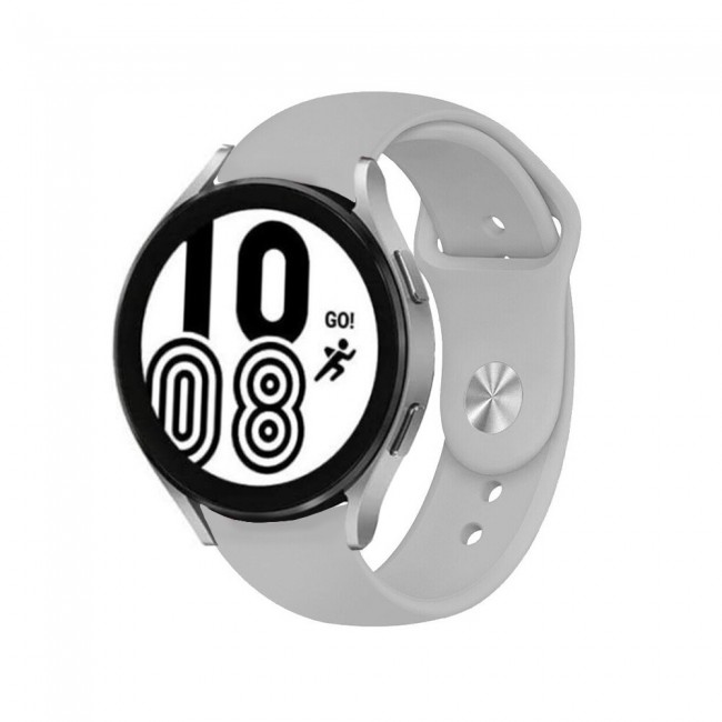 20mm Soft Silicone Band for Samsung Galaxy Watch 4 and 4 Classic 40-44mm 42-46mm Henlein Series by Margoun - Grey