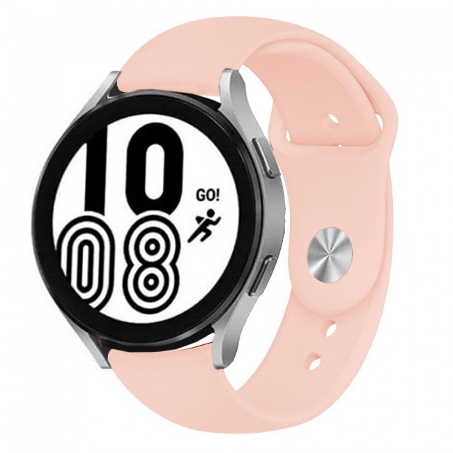 20mm Soft Silicone Band for Samsung Galaxy Watch 4 and 4 Classic 40-44mm 42-46mm Henlein Series by Margoun - Light Pink