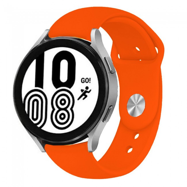 20mm Soft Silicone Band for Samsung Galaxy Watch 4 and 4 Classic 40-44mm 42-46mm Henlein Series by Margoun - Orange