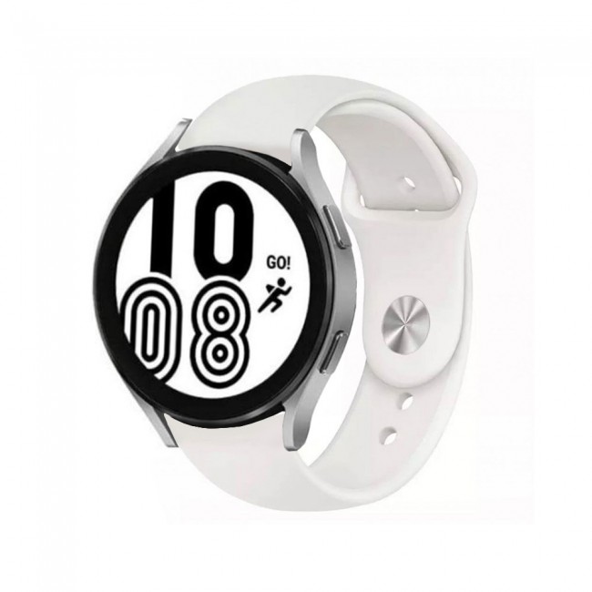 20mm Soft Silicone Band for Samsung Galaxy Watch 4 and 4 Classic 40-44mm 42-46mm Henlein Series by Margoun - Summit White