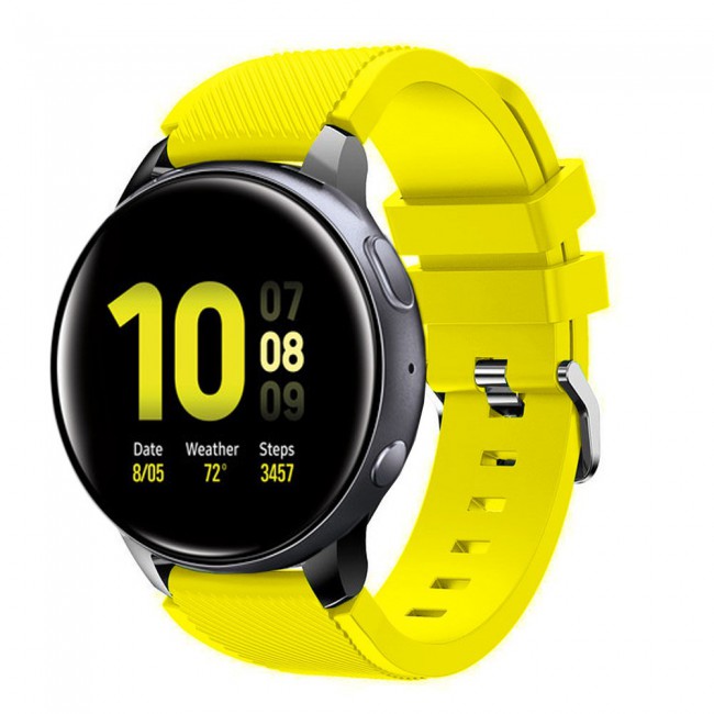 20mm Textured Silicone Band for Samsung Galaxy Watch 4 40mm 44mm Henlein Series by Margoun - Yellow