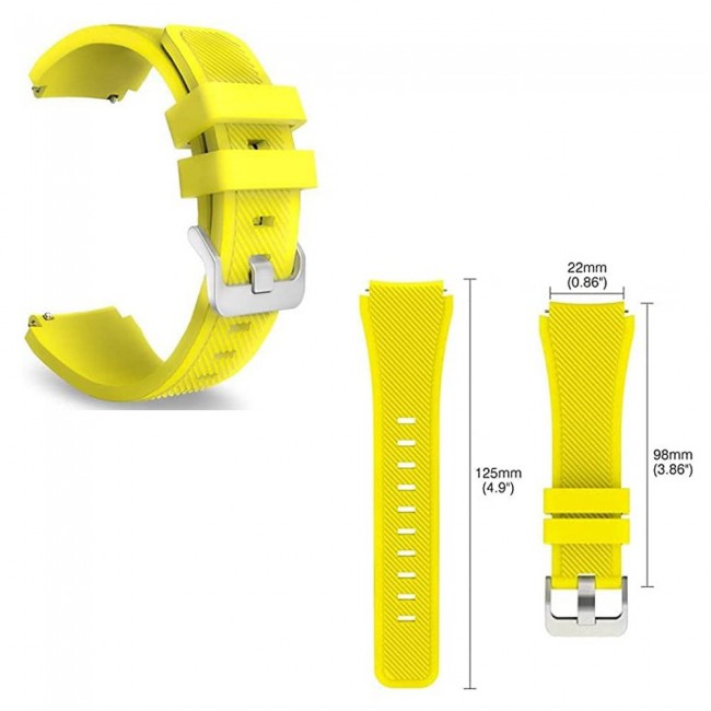 20mm Textured Silicone Band for Samsung Galaxy Watch 4 40mm 44mm Henlein Series by Margoun - Yellow