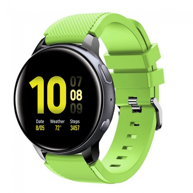 20mm Textured Silicone Watch Band for Samsung Galaxy Watch 4 and 4 Classic 40-44mm 42-46mm Henlein Series by Margoun - Green
