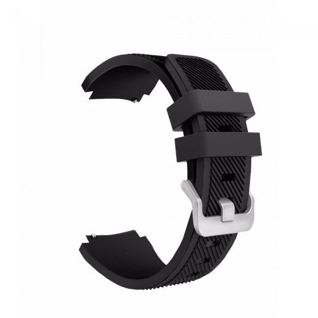 20mm Textured Silicone Watch Band for Samsung Galaxy Watch 4 and 4 Classic 40-44mm 42-46mm Henlein Series by Margoun - Black