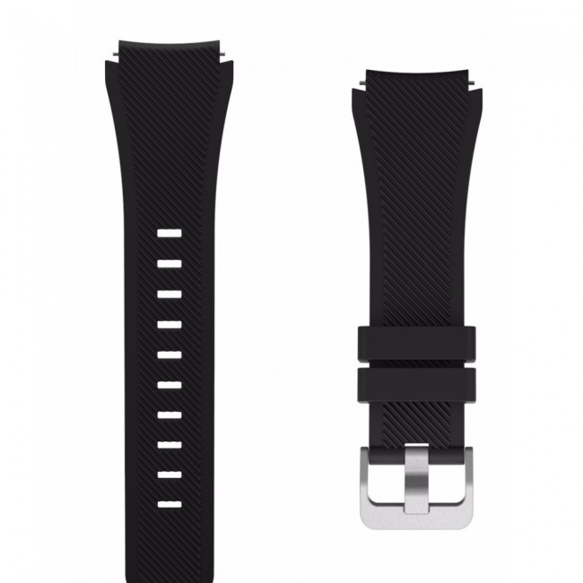 20mm Textured Silicone Watch Band for Samsung Galaxy Watch 4 and 4 Classic 40-44mm 42-46mm Henlein Series by Margoun - Black