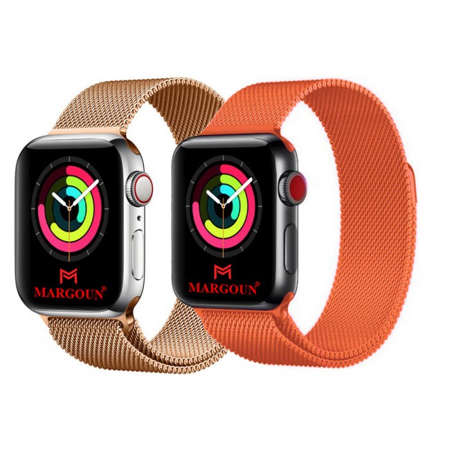 2Pack Apple Watch Band 42-44-45mm Milanese Loop Strap By Margoun M01-M10