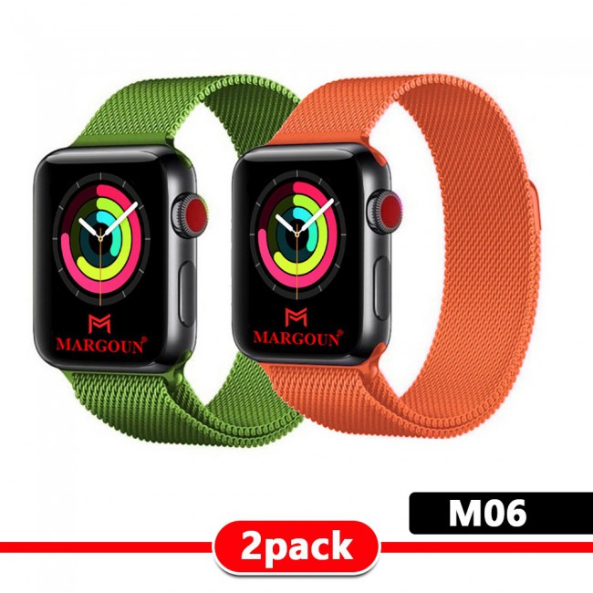 2Pack Apple Watch Band 42-44-45mm Milanese Loop Strap By Margoun M01-M10