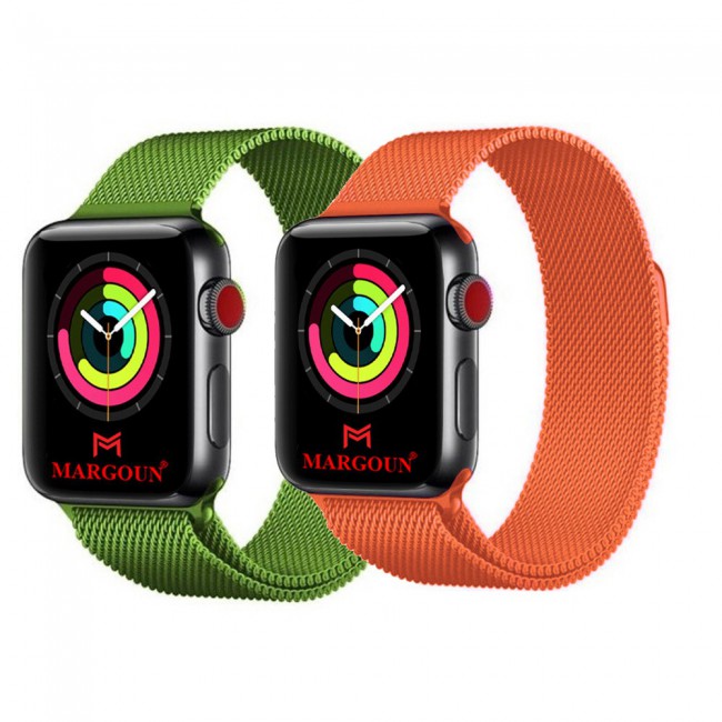 2Pack Apple Watch Band 42-44-45mm Milanese Loop Strap By Margoun M01-M10