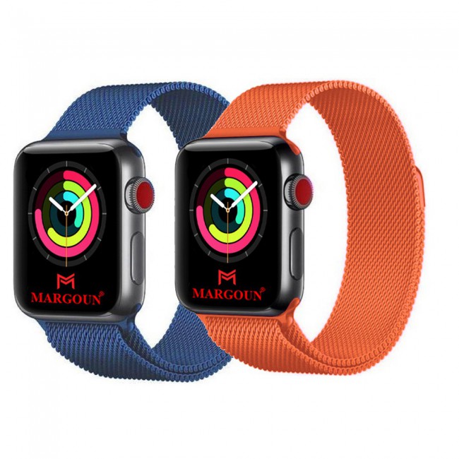 2Pack Apple Watch Band 42-44-45mm Milanese Loop Strap By Margoun M01-M10