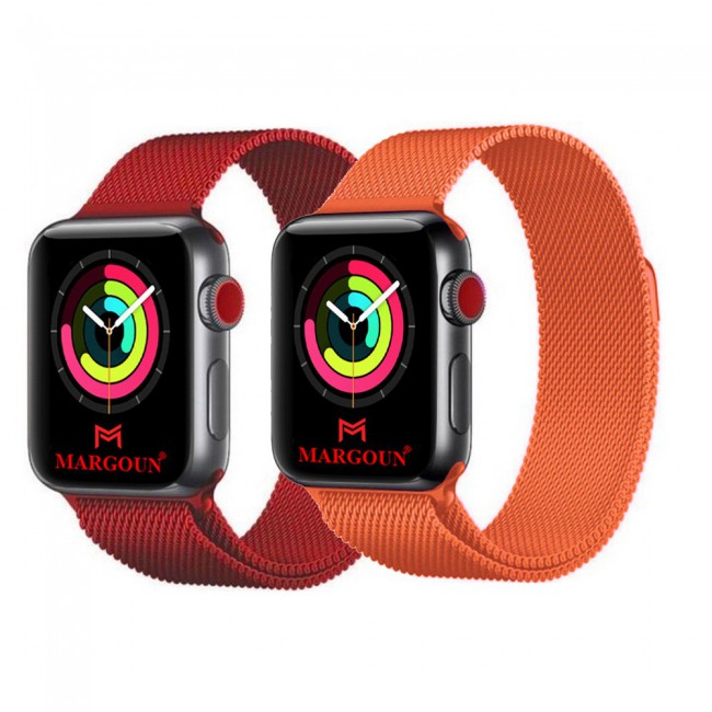 2Pack Apple Watch Band 42-44-45mm Milanese Loop Strap By Margoun M01-M10