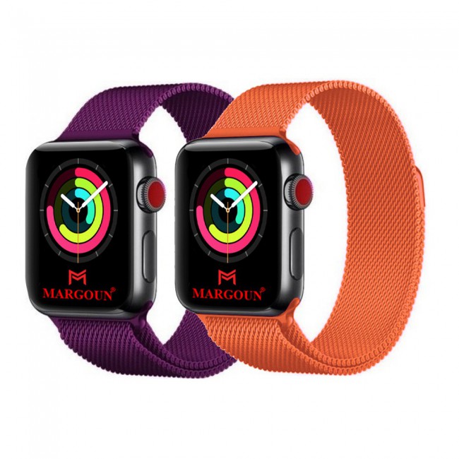 2Pack Apple Watch Band 42-44-45mm Milanese Loop Strap By Margoun M01-M10