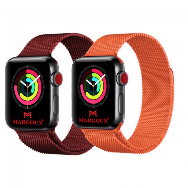2Pack Apple Watch Band 42-44-45mm Milanese Loop Strap By Margoun M01-M10