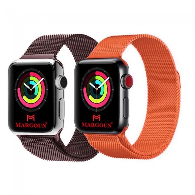 2Pack Apple Watch Band 42-44-45mm Milanese Loop Strap By Margoun M11-M20