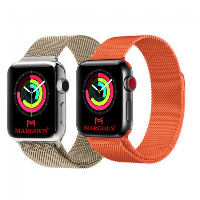 2Pack Apple Watch Band 42-44-45mm Milanese Loop Strap By Margoun M11-M20
