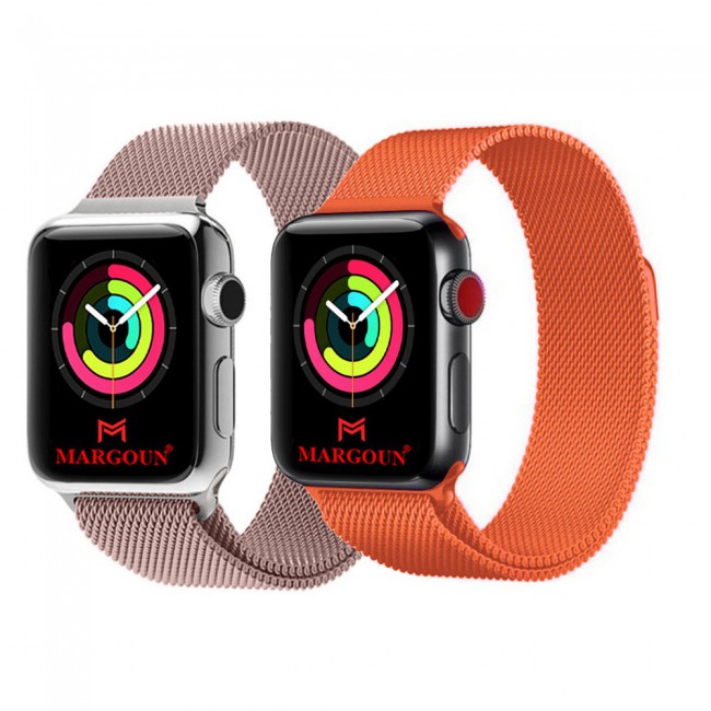 2Pack Apple Watch Band 42-44-45mm Milanese Loop Strap By Margoun M11-M20