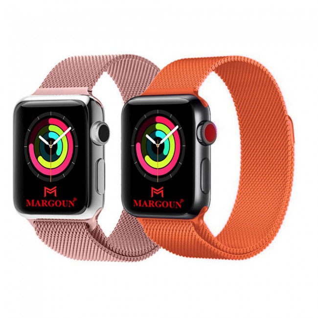 2Pack Apple Watch Band 42-44-45mm Milanese Loop Strap By Margoun M11-M20