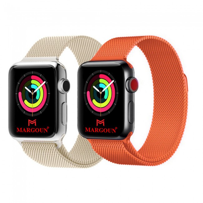 2Pack Apple Watch Band 42-44-45mm Milanese Loop Strap By Margoun M11-M20