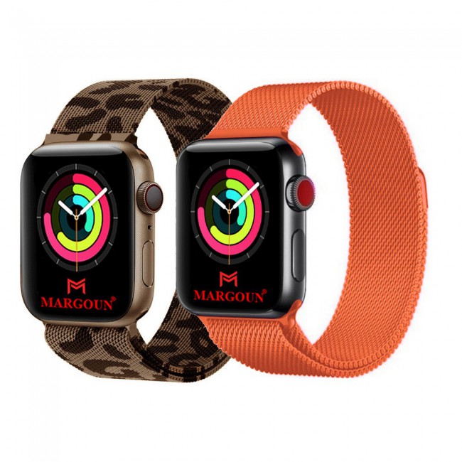 2Pack Apple Watch Band 42-44-45mm Milanese Loop Strap By Margoun M11-M20
