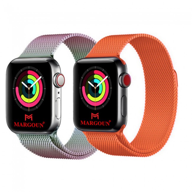 2Pack Apple Watch Band 42-44-45mm Milanese Loop Strap By Margoun M11-M20