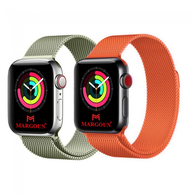2Pack Apple Watch Band 42-44-45mm Milanese Loop Strap By Margoun M11-M20