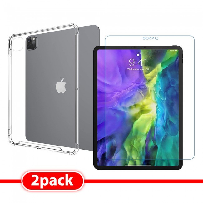 2Pack Apple iPad Pro 11 2020 TPU Gorilla Case Cover and Screen Protector - Clear