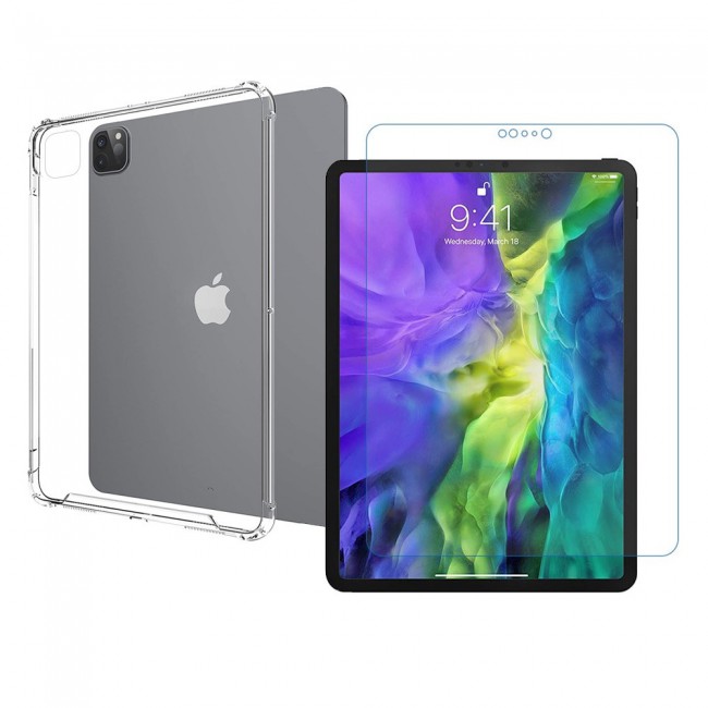 2Pack Apple iPad Pro 11 2020 TPU Gorilla Case Cover and Screen Protector - Clear