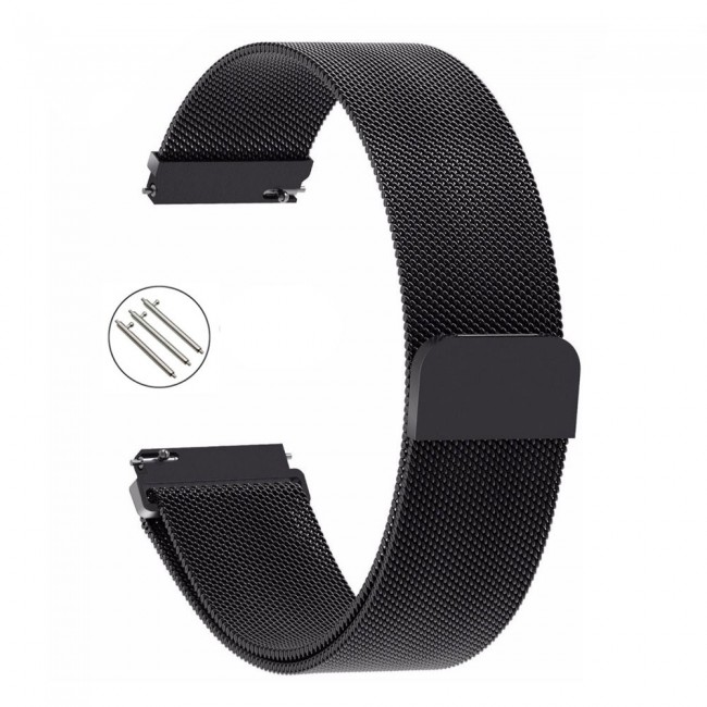 2Pack 20mm Samsung Galaxy Watch Active and Active 2 Milanese Band 40 - 44mm Henlein Series by Margoun - Rose Gold Black