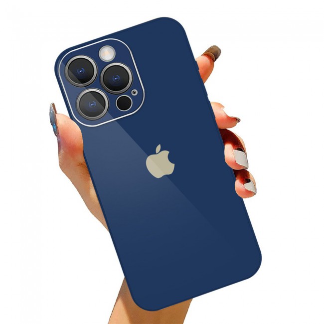 2Pack Margoun Glossy Hard Case Cover with 3D Screen Protector for iPhone 13 Pro - Dark Blue
