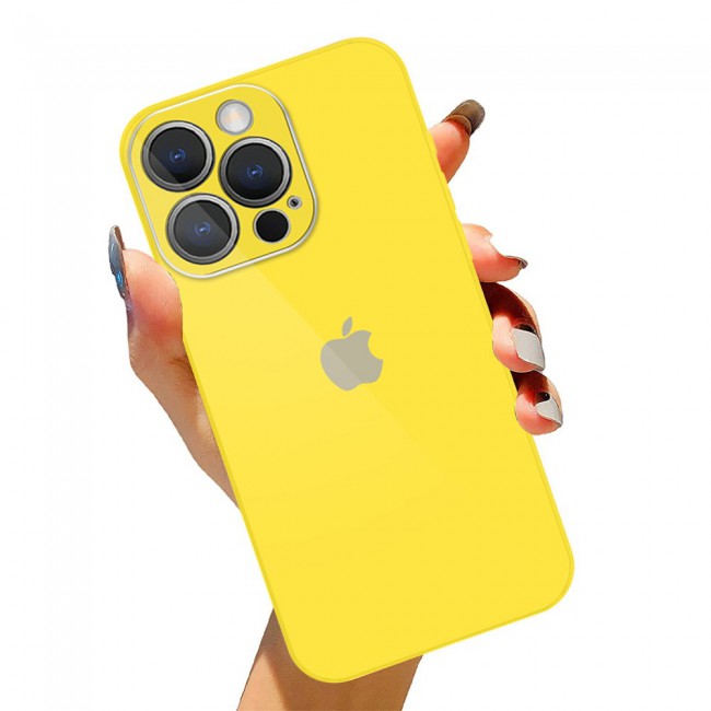 2Pack Margoun Glossy Hard Case Cover with 3D Screen Protector for iPhone 13 Pro - Yellow