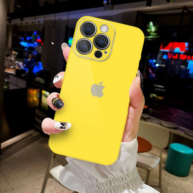 2Pack Margoun Glossy Hard Case Cover with 3D Screen Protector for iPhone 13 Pro - Yellow