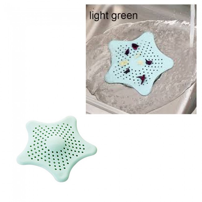 2Pack Panda Design Kitchen Sink Water Splash Guard and Silicone Star Sink Drain Filter - Light Green