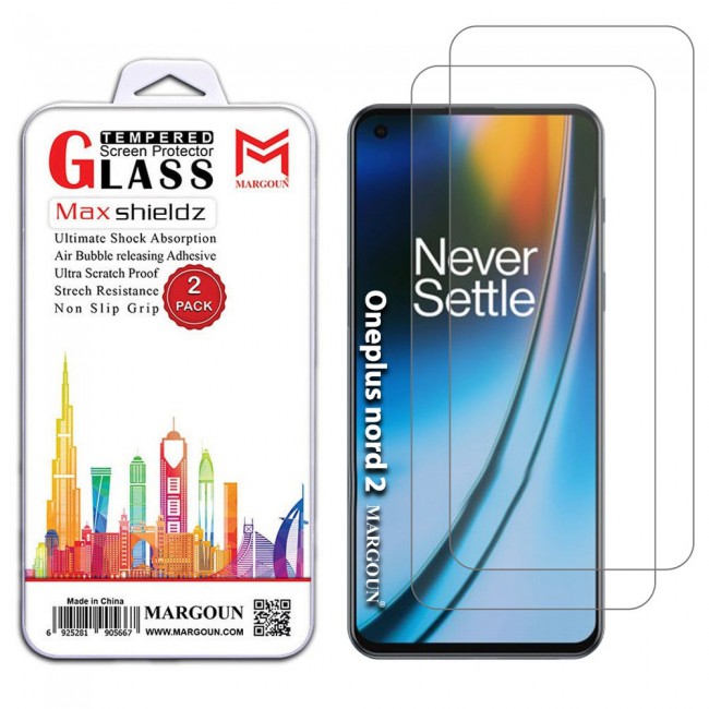 2Pack OnePlus Nord 2 Clear Screen Protector Max Shieldz - Margoun