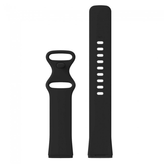 2Pack Silicone Rubber Infinity Band for Fitbit Versa 3 Medium-Long Length 230mm Henlein Series by Margoun - Blue Black