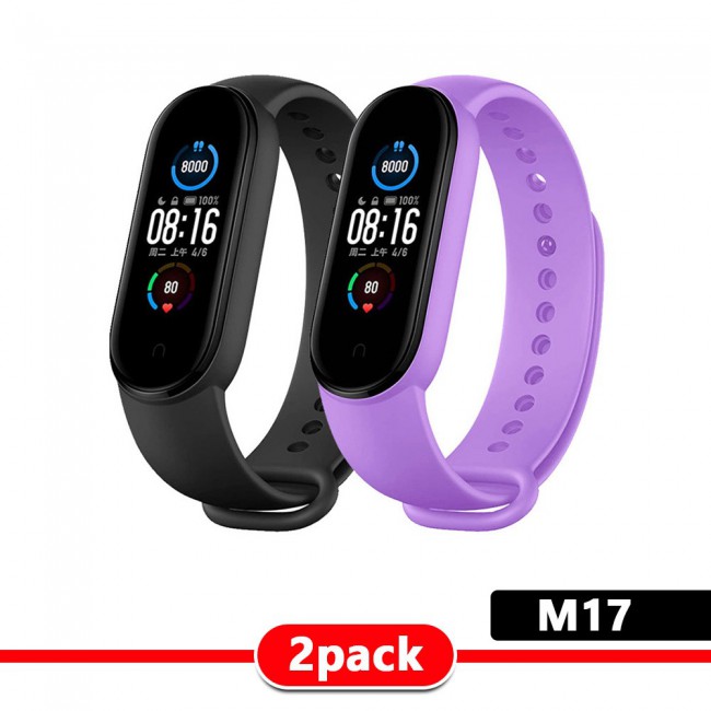 2Pack Xiaomi Mi Band 5 and Mi Band 6 Replacement Silicone Band - Multi Colors