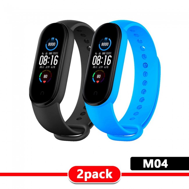 2Pack Xiaomi Mi Band 5 and Mi Band 6 Replacement Silicone Band - Multi Colors