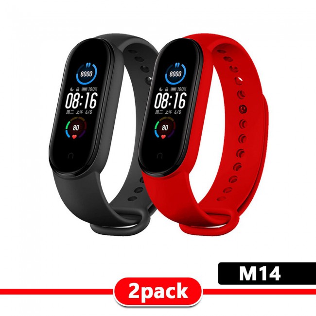 2Pack Xiaomi Mi Band 5 and Mi Band 6 Replacement Silicone Band - Multi Colors