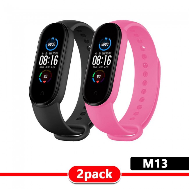 2Pack Xiaomi Mi Band 5 and Mi Band 6 Replacement Silicone Band - Multi Colors