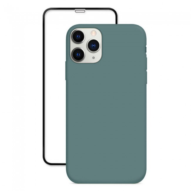 Margoun 2Pack Apple iPhone 12 Pro Max Silicone Case Cover and 3D Screen Protector - Cactus Green