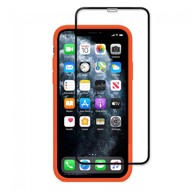 Margoun 2Pack Apple iPhone 12 Pro Max Silicone Case Cover and 3D Screen Protector - Orange