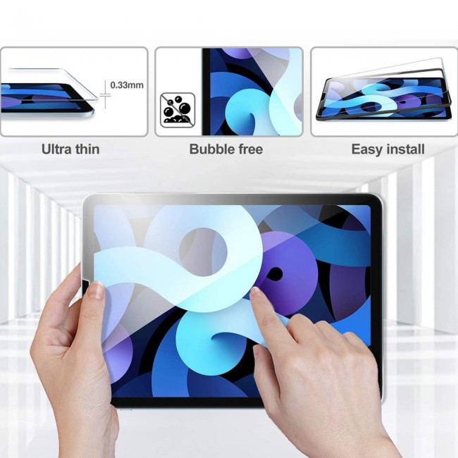 2-Pack Apple iPad Air 4 10.9-inch Back Cover and Tempered Glass Screen Protector  - Clear