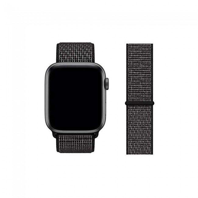 Apple Watch Band 42-44-45mm Fine Woven Nylon Sport Strap Henlein Series by Margoun - 2-Pack Black and Red
