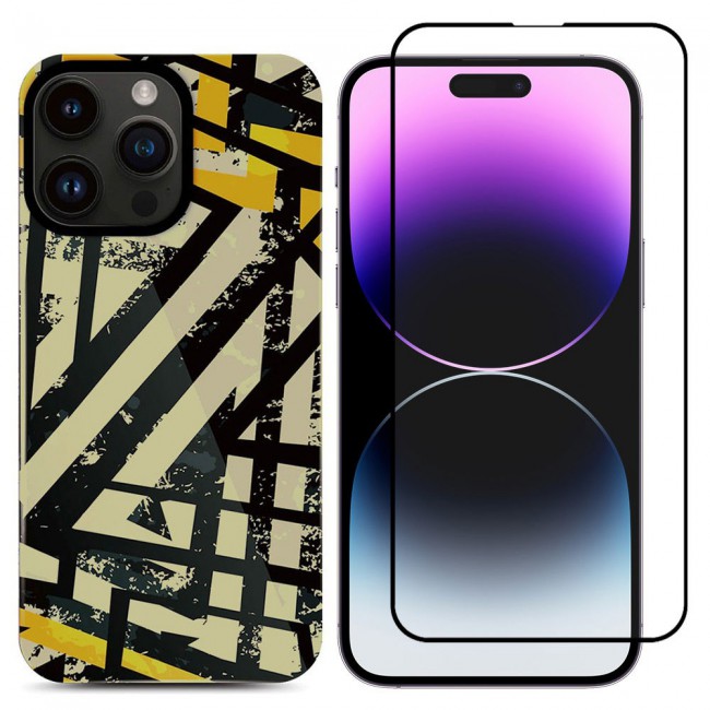 MARGOUN 2 Packs For iPhone 14 Pro Max Case and Screen Protector Flower Graphic Hd Patterned Cover -J5