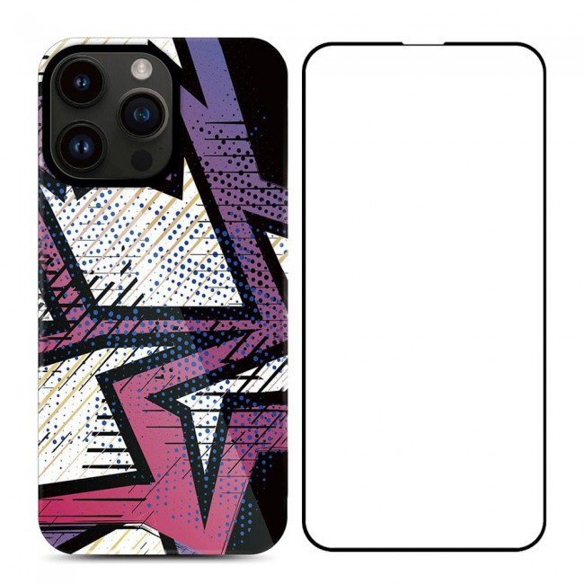 MARGOUN 2 Packs For iPhone 14 Pro Max Case and Screen Protector Flower Graphic Hd Patterned Cover -J7