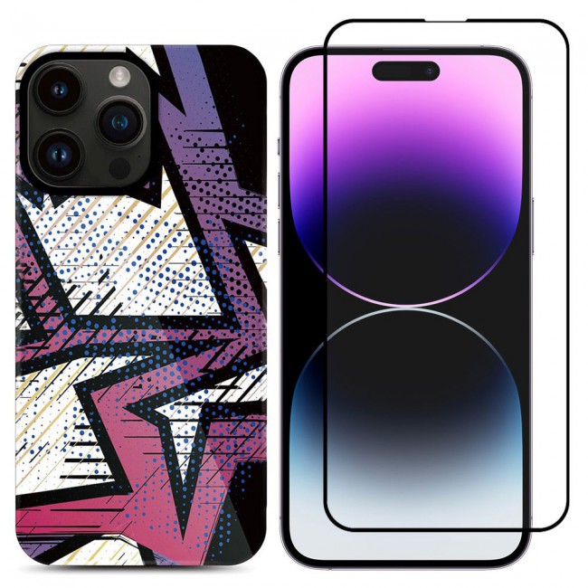 MARGOUN 2 Packs For iPhone 14 Pro Max Case and Screen Protector Flower Graphic Hd Patterned Cover -J7