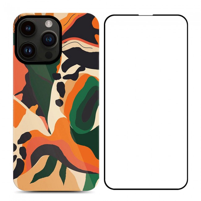 MARGOUN 2 Packs For iPhone 14 Pro Max Case and  Screen Protector Flower Graphic Hd Patterned Cover -J8
