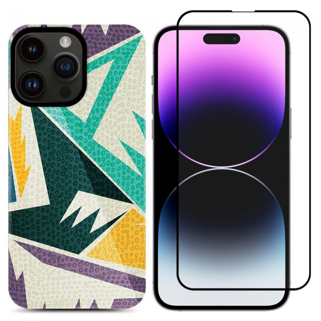 MARGOUN 2 Packs For iPhone 14 Pro Max Case and Screen Protector Flower Graphic Hd Patterned Cover -J2