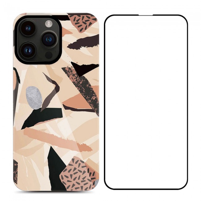 MARGOUN 2 Packs For iPhone 14 Pro Max Case and Screen Protector Flower Graphic Hd Patterned Cover -J3