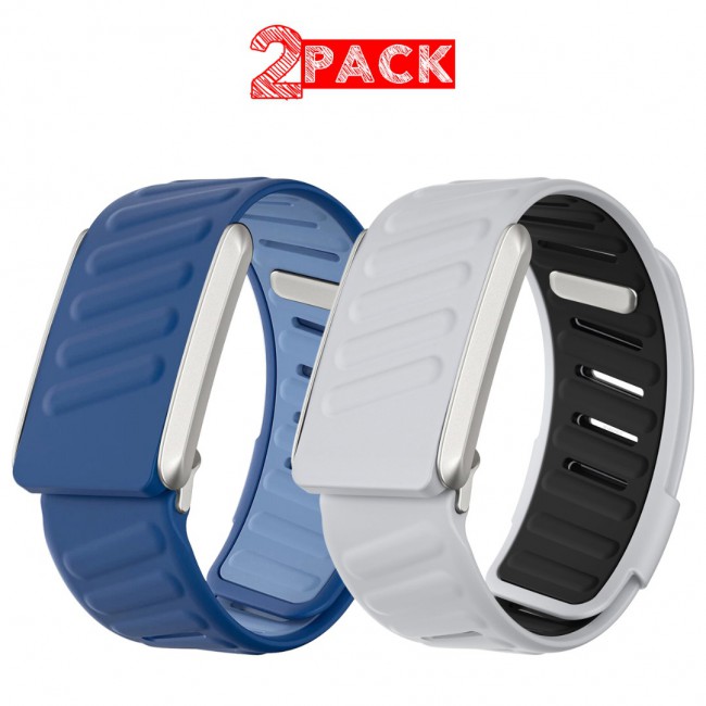 MARGOUN Silicone Sports Band Strap Compatible with Whoop 5.0 /MG,One, Peak &amp; Life Devices, ECG Compatiblity, for Men Women, Breathable Adjustable Waterproof Replacement Wristband - 2 Pack D